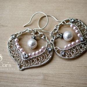 Bridal SilverLace Earrings, Wired Chinese Knot Jewelry Tutorial