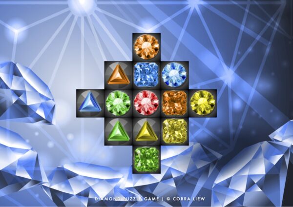 Printable DiamondQuest Game Board and Jewels