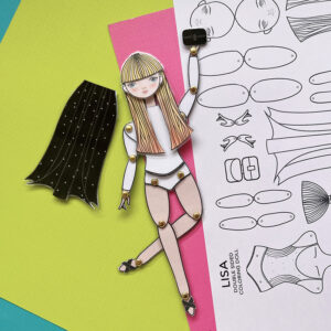 Printable Double Sided Coloring Doll - Lisa 800