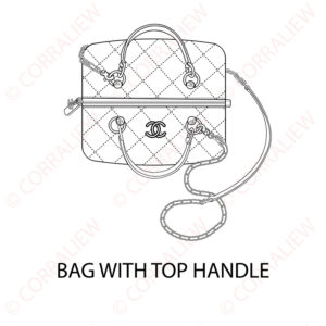 Chanel Bag with Top Handle Line Art Illustrator PNG SVG Icon