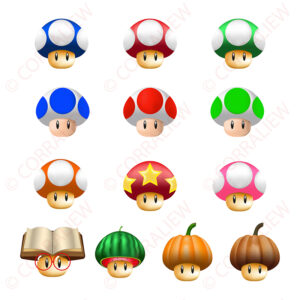 3D Mario Super Mushroom Collectable PNG Vector