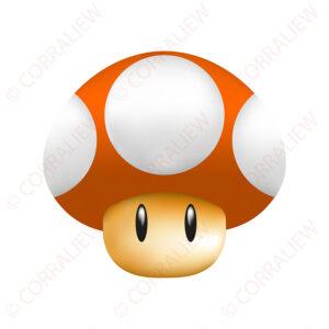 3D Super Mushroom - Orange Base White Dot