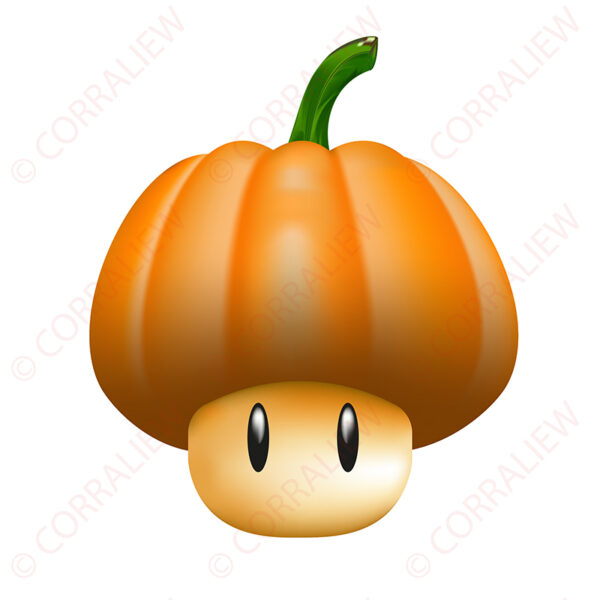 3D Super Mario Mushroom - Young Pumpkin