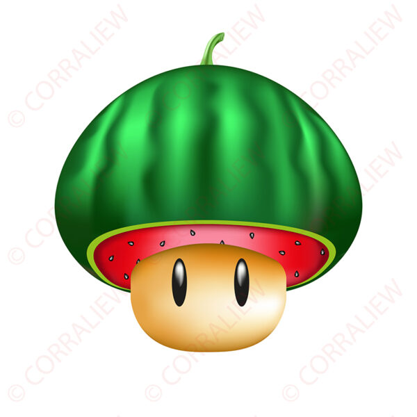 3D Super Mario Mushroom - Watermelon