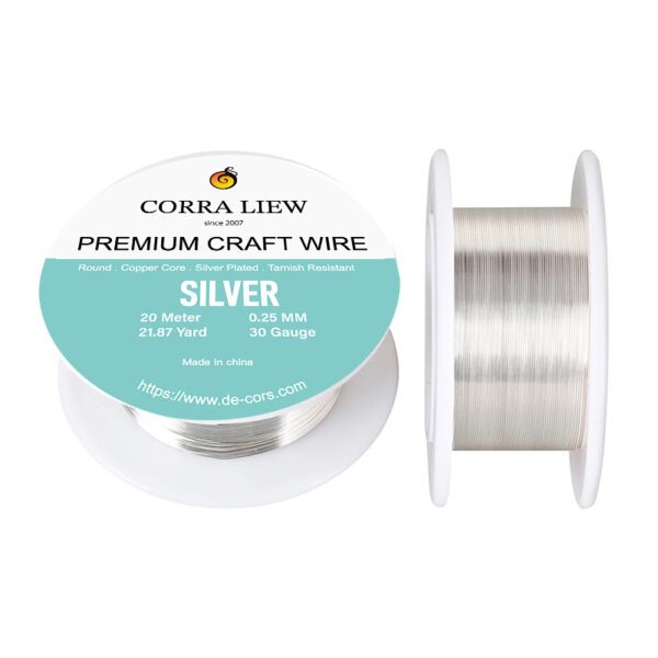 30ga Silver Premium Craft Wires 20m